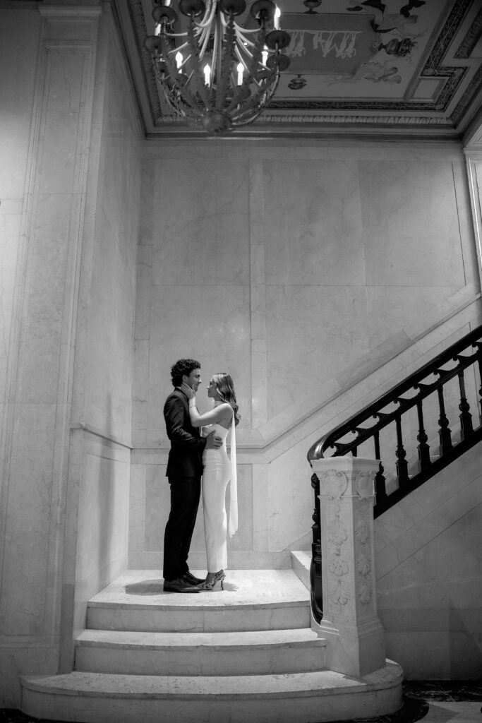 Detroit Michigan Engagement session at the Book Tower. Kai Davis Photography